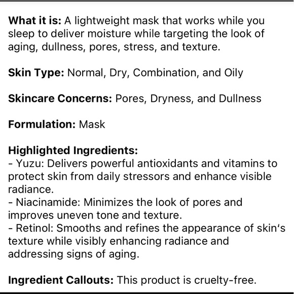 🍋 Saturday Skin Yuzu Vitamin C Sleep Mask - Picture 8 of 10